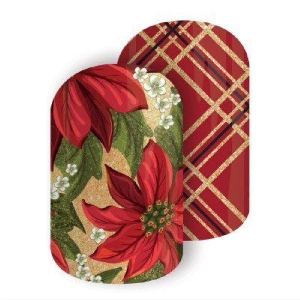 Jamberry Partial Sheet of Nail Wraps - Tinsel Poinsettia